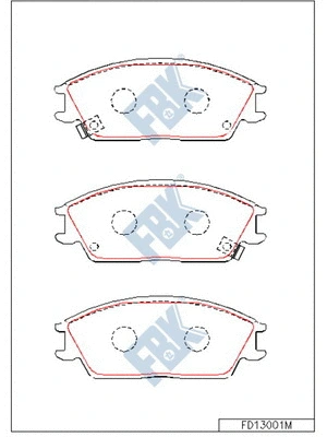 Kit de plaquettes de frein, frein à disque FBK FD13001M