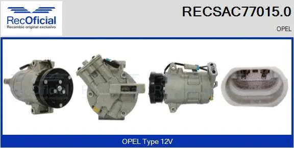 Compresseur, climatisation RECOFICIAL RECSAC77015.0