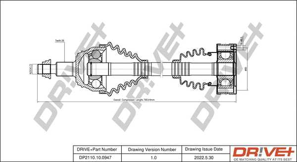 Arbre de transmission Dr!ve+ DP2110.10.0947