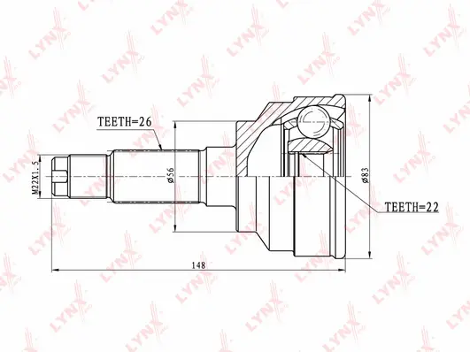 Jeu de joints, arbre de transmission LYNXAUTO CO-4403