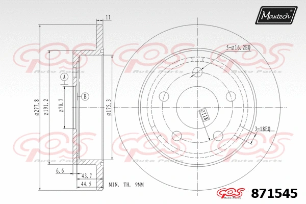 Disque de frein MAXTECH 871545