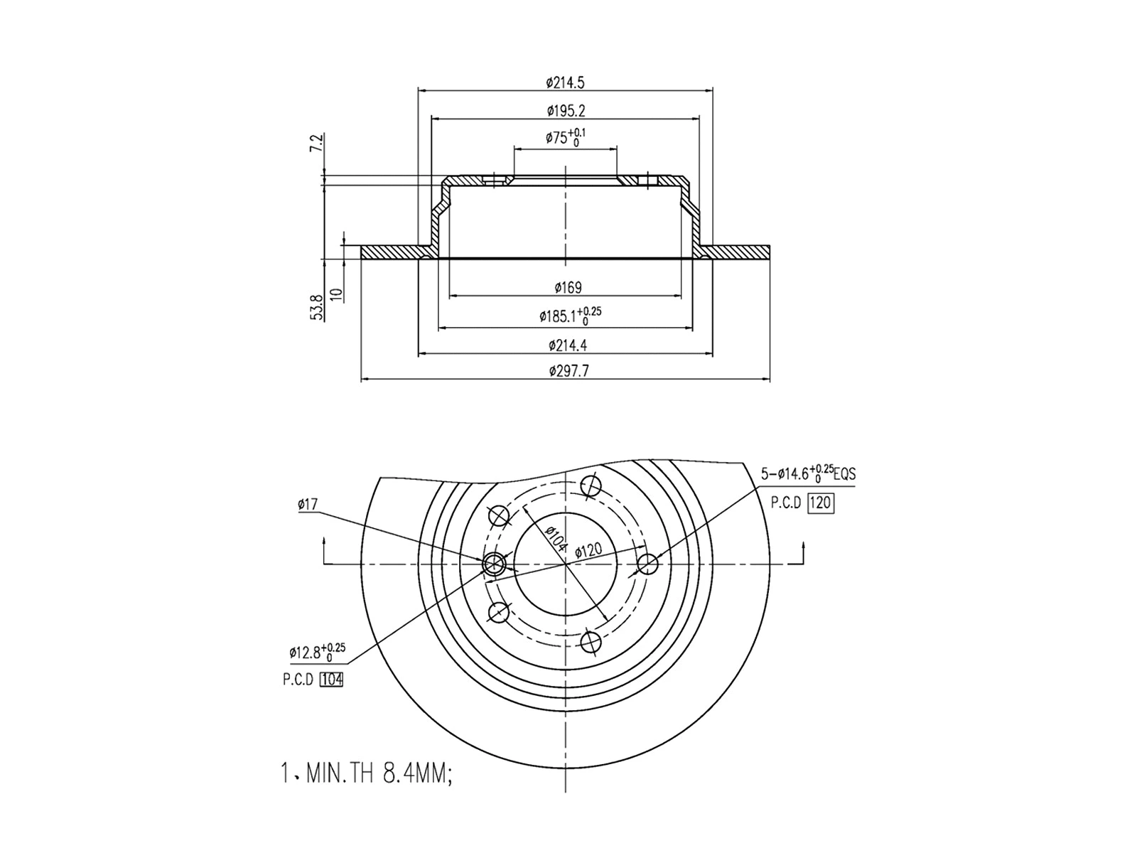 Disque de frein A.Z. Meisterteile AZMT-44-024-1509