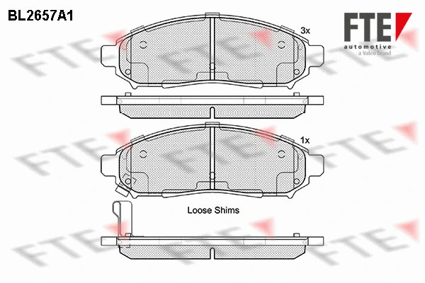 Kit de plaquettes de frein, frein à disque FTE 9010895