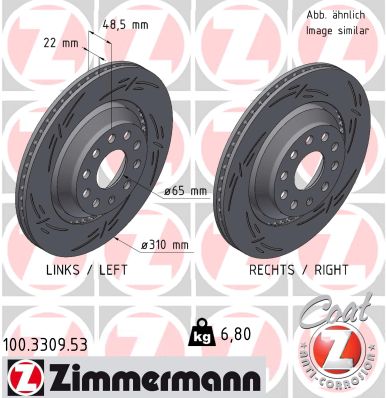 Disque de frein ZIMMERMANN 100.3309.53