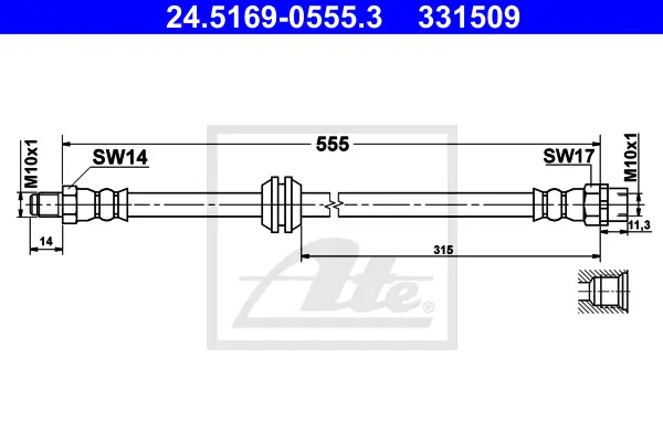 Flexible de frein ATE-APAC 24.5169-0555.3