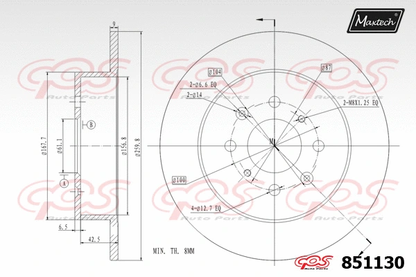 Disque de frein MAXTECH 851130