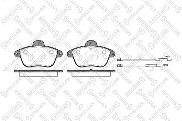 Kit de plaquettes de frein, frein à disque STELLOX 412 014B-SX