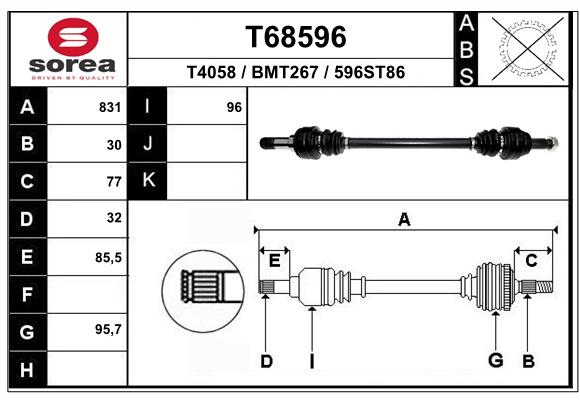 Arbre de transmission EAI T68596