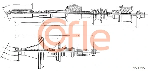 Tirette à câble, commande d'embrayage COFLE 15.1315