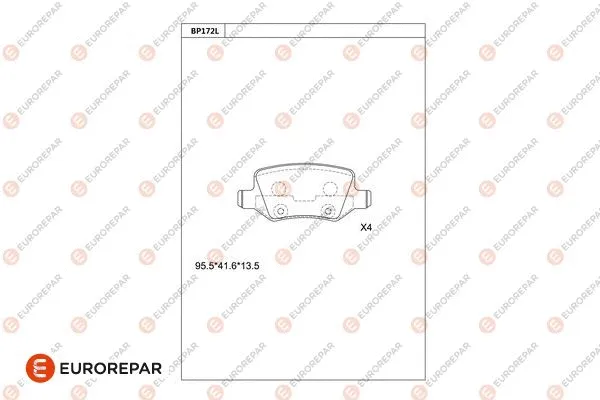Kit de plaquettes de frein, frein à disque EUROREPAR 1681265380