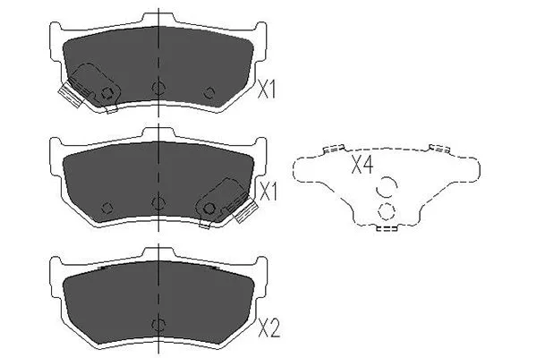 Kit de plaquettes de frein, frein à disque KAVO PARTS KBP-8518
