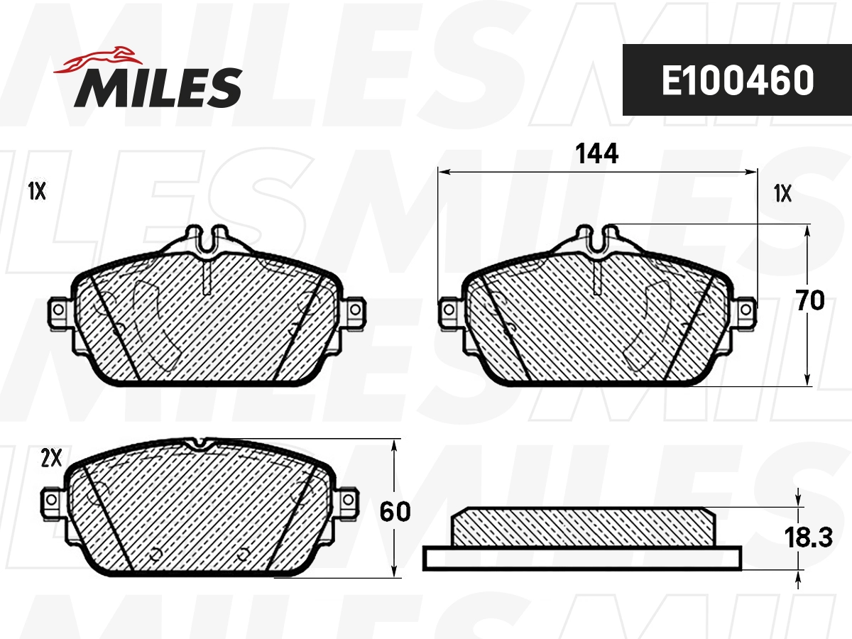 Kit de plaquettes de frein, frein à disque MILES E400460