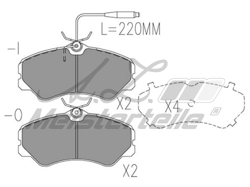 Kit de plaquettes de frein, frein à disque A.Z. Meisterteile AZMT-44-022-1689