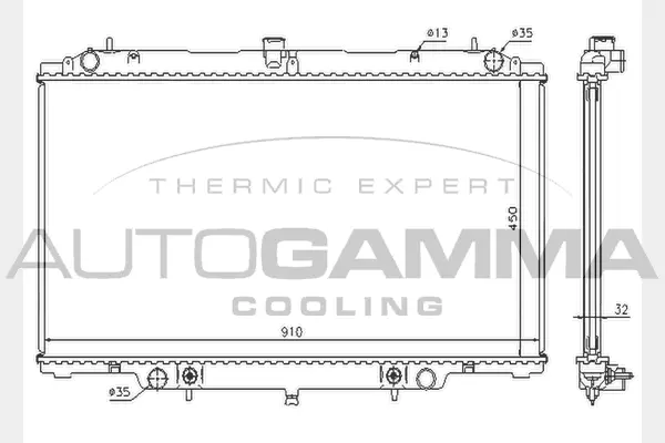 Radiateur, refroidissement du moteur AUTOGAMMA 104544