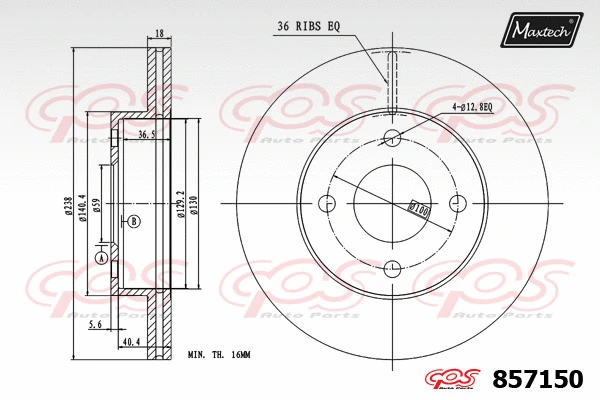Disque de frein MAXTECH 857150