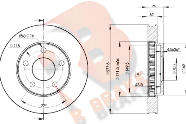 Disque de frein R BRAKE 78RBD29057