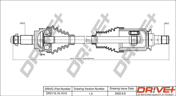Arbre de transmission Dr!ve+ DP2110.10.1012