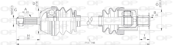 Arbre de transmission OPEN PARTS DRS6152.00