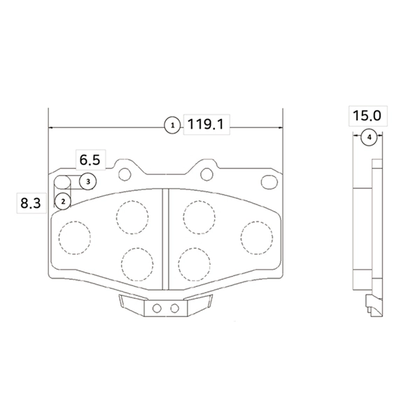 Kit de plaquettes de frein, frein à disque CTR GK1030