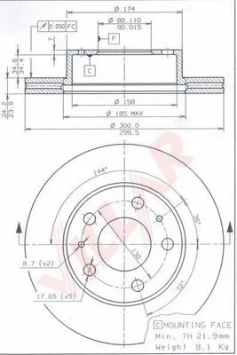 Disque de frein VILLAR 628.0279