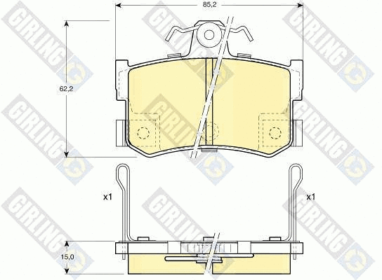Kit de plaquettes de frein, frein à disque GIRLING 6111691