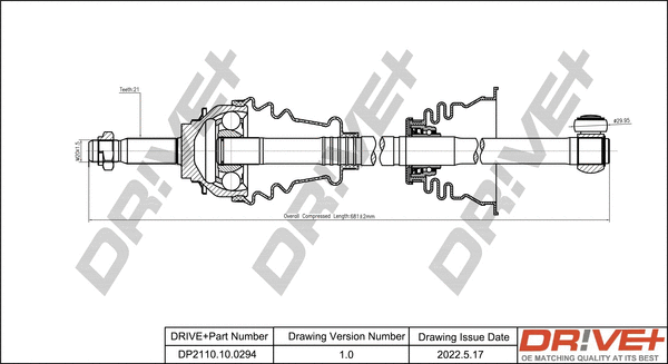 Arbre de transmission Dr!ve+ DP2110.10.0294