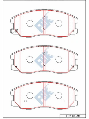 Kit de plaquettes de frein, frein à disque FBK FD34003M