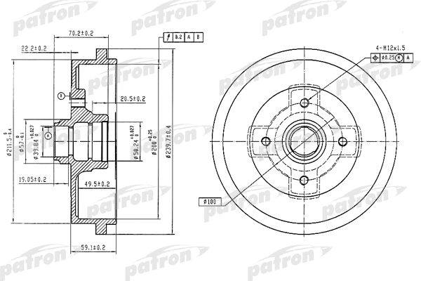 Tambour de frein PATRON PDR1404