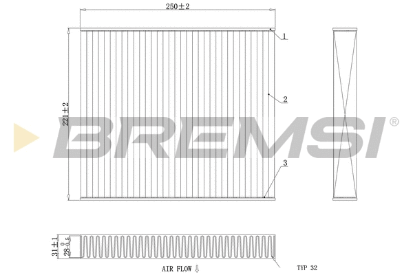 Filtre, air de l'habitacle BREMSI FC0416C