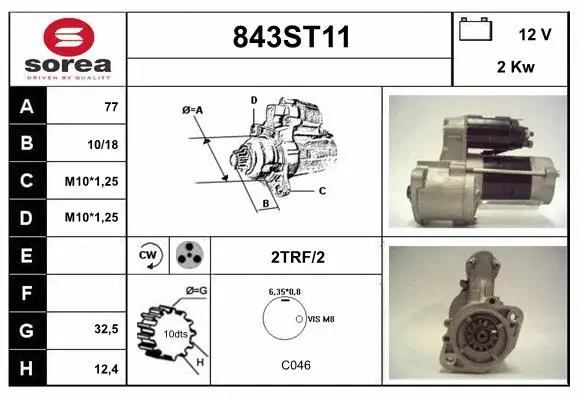 Démarreur STARTCAR 843ST11