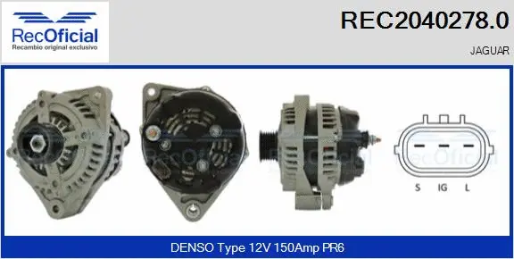 Alternateur RECOFICIAL REC2040278.0