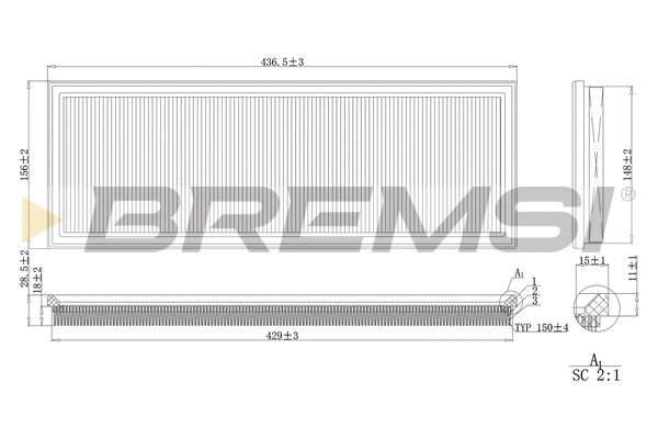 Filtre à air BREMSI FA2137