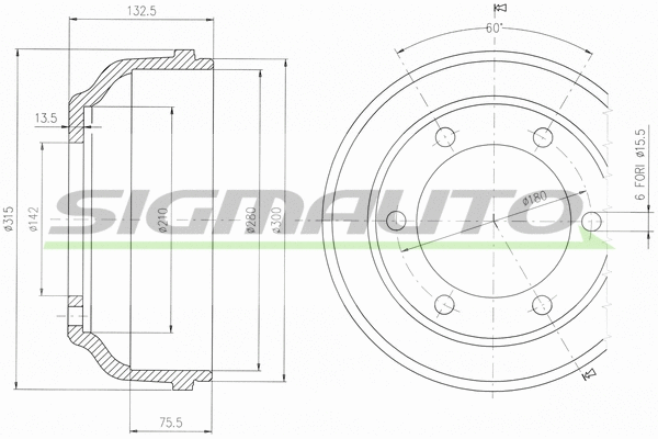 Tambour de frein SIGMAUTO DR5625