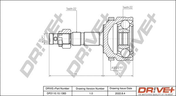 Jeu de joints, arbre de transmission Dr!ve+ DP2110.10.1383