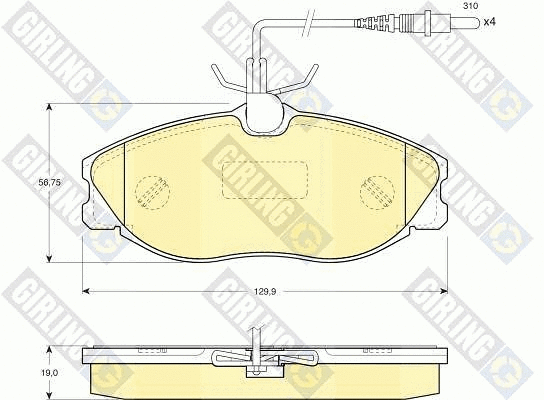 Kit de plaquettes de frein, frein à disque GIRLING 6111941
