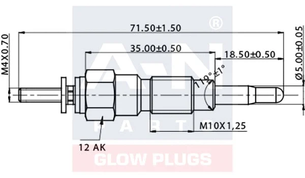 Bougie de préchauffage A-N PARTS A-N070114