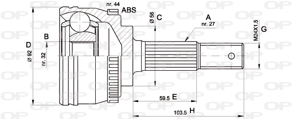 Jeu de joints, arbre de transmission OPEN PARTS CVJ5339.10
