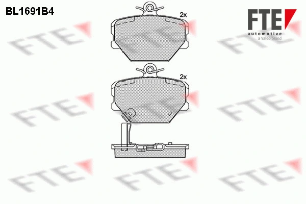 Kit de plaquettes de frein, frein à disque FTE 9010303