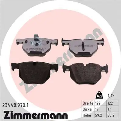 Kit de plaquettes de frein, frein à disque ZIMMERMANN 23448.970.1