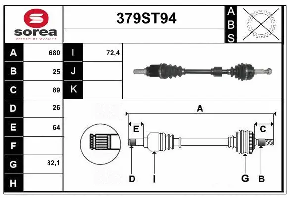 Arbre de transmission STARTCAR 379ST94