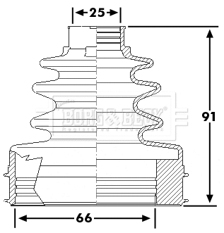 Jeu de joints-soufflets, arbre de commande BORG & BECK BCB6265
