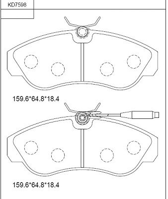 Kit de plaquettes de frein, frein à disque ASIMCO KD7598