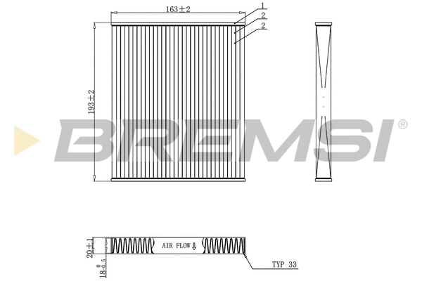 Filtre, air de l'habitacle BREMSI FC0887