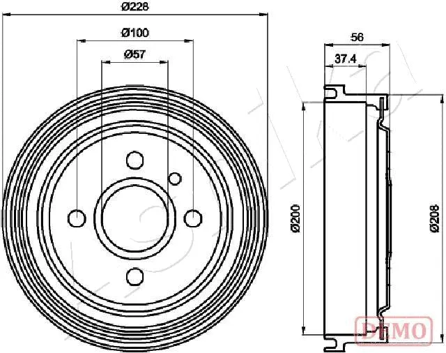 Tambour de frein ASHIKA 56-00-0403C
