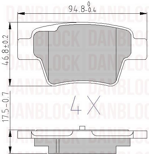 Kit de plaquettes de frein, frein à disque DANBLOCK DB 510763
