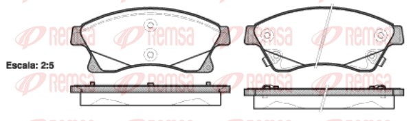Kit de plaquettes de frein, frein à disque REMSA 1431.12