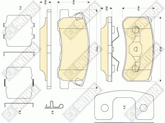 Kit de plaquettes de frein, frein à disque GIRLING 6146009