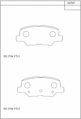 Kit de plaquettes de frein, frein à disque ASIMCO KD4747