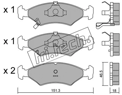 Kit de plaquettes de frein, frein à disque fri.tech. 129.0