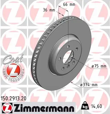 Disque de frein ZIMMERMANN 150.2913.20